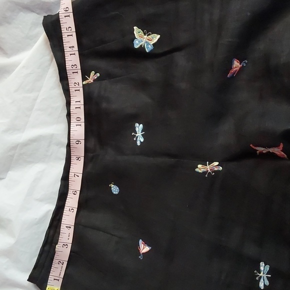 Talbots Irish Linen Black Trousers Novelty Bug/butterfly Embellish Pants Sz.12 - Picture 13 of 16